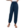 thumbnail image 2 of Gaecuw Wide Legged Pants for Women Plus Size Regular Fit Long Pants Lounge Trousers Sweatpants Casual Loose Baggy Yoga Pants High Waisted Summer Workout Pants with Pockets Straight Leg Solid, 2 of 9