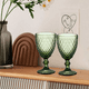 thumbnail image 5 of Juego 6 Copas Vino Agua Cristal Labrado Vidrio, Verde, 5 of 5