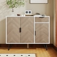 thumbnail image 2 of Noble House Armoire de Rangement Moderne, Buffet Fini avec Tiroir, Tablettes Ajustables, Blanc, 2 of 9