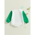 thumbnail image 4 of aturustex Infant Boys Girls Irish Sweatshirt Romper 0-18M Newborn Baby Long Sleeve Bodysuits Pullovers Round Neck Jumpsuit Shamrock Tractor/Letter Shase Casual Cute Daily Spring Fall Clothes, 4 of 8
