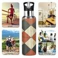 thumbnail image 7 of Yayeee 33oz Insulated Water Bottle Double Wall Stainless Steel with Flip Straw Lid, Checkered Pattern, 7 of 7