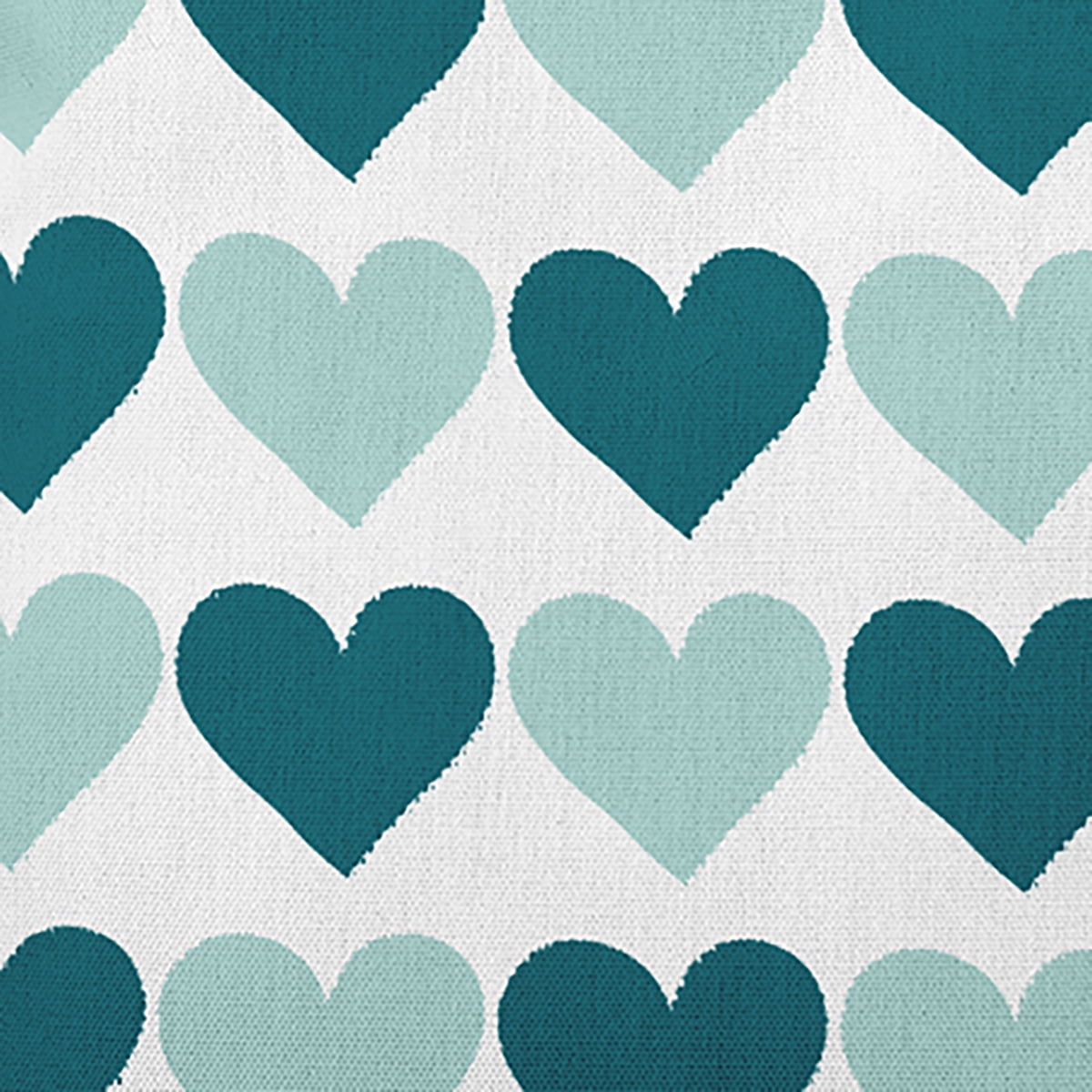 18"x18" Square Simply Daisy Valentines Alternating Hearts Poly Indoor/Outdoor Pillow, Teal Qty 1