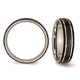 thumbnail image 3 of Mens 6mm Grooved Black Plated Titanium Wedding Band Ring, 3 of 4