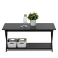 thumbnail image 2 of Furinno Modern Simplistic Criss-Crossed Coffee Table, Espresso, 2 of 3