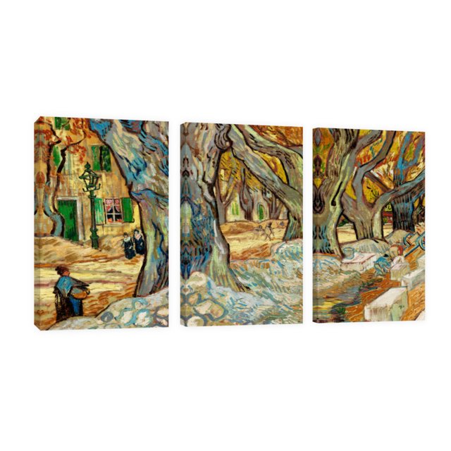 Cuadro Decorativo Tríptico Vertical Van Gogh Arboles Canvas Revolution Set De 3 Cuadros 25x38 cm