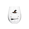thumbnail image 2 of Halloween Drinkware, Halloween Glass Cups, Witch Hat Glass, Broom Design Glass, 420Ml 14Oz Clear Stemless Tumbler 4X3.5 Inch with Magic Stars Print, for Holiday Party Use, Daily, 2 of 5