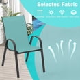 thumbnail image 5 of QISHENSHUI Patio Dining Chairs Set of 4, Outdoor Stackable All Weather Heavy Duty Dining Chairs Set with Armrests, Support 330 LBS, for Poolside, Backyard, Garden, Deck, Front Porch (Turquoise Blue), 5 of 9