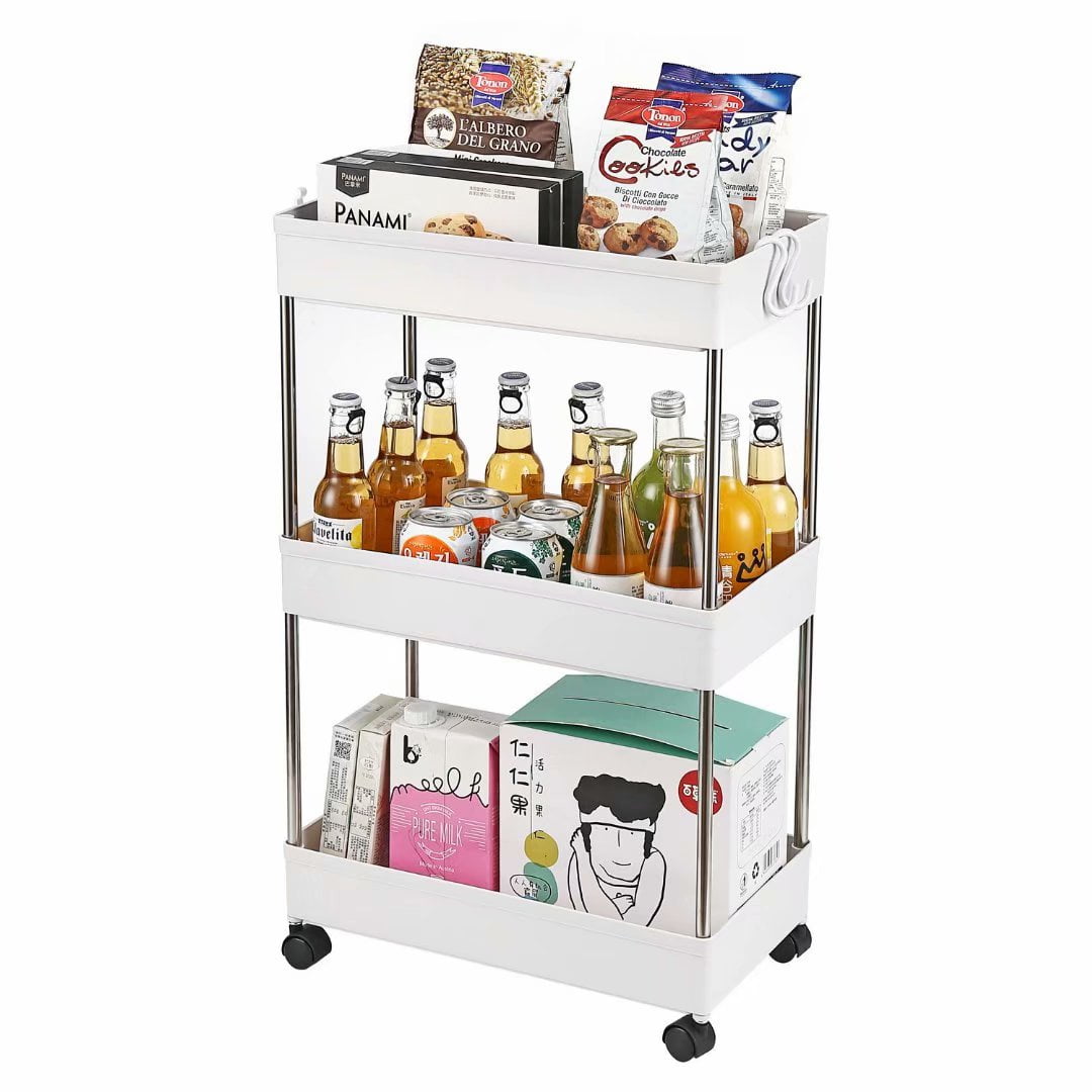 3Layer Mobile Multifunctional Storage Cart,Suitable for Kitchen