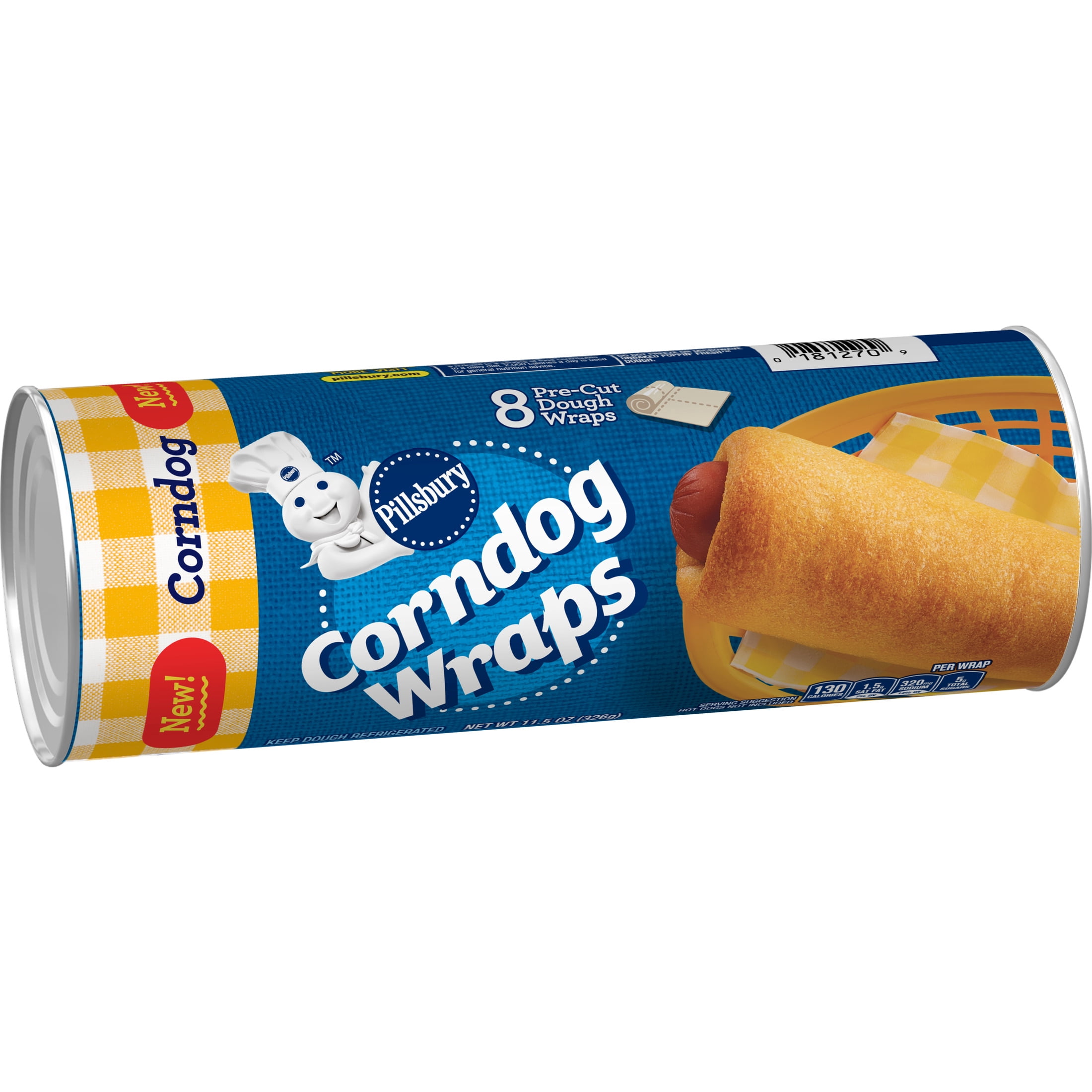 Pillsbury Corndog Wraps, Refrigerated Canned Dough, 8 Ct, 11.5 oz