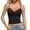 Black, variant on Womens Ruched Bust Cami Tops V Neck Sleeveless Spaghetti Strap Fitted Fitted Cropped Casual Everyday Summer Blouses Black L