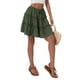 thumbnail image 2 of Falda Corta Acampanada con Estampado Floral para Mujer, Minifalda Playera con Volantes y Cintura Alta. Verde XL, 2 of 10