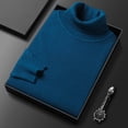 thumbnail image 2 of Suéter de cuello alto para hombre, camisa de punto de fondo, suéter ajustado de color sólido para hombres jóvenes y de mediana edad, suéter multicolor, 2 of 6