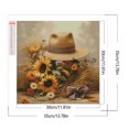 thumbnail image 2 of Pintura de diamante 5D DIY, Kit de sombrero de girasol con cuentas cuadradas completas, decoración del hogar, 35x35cm, 2 of 9