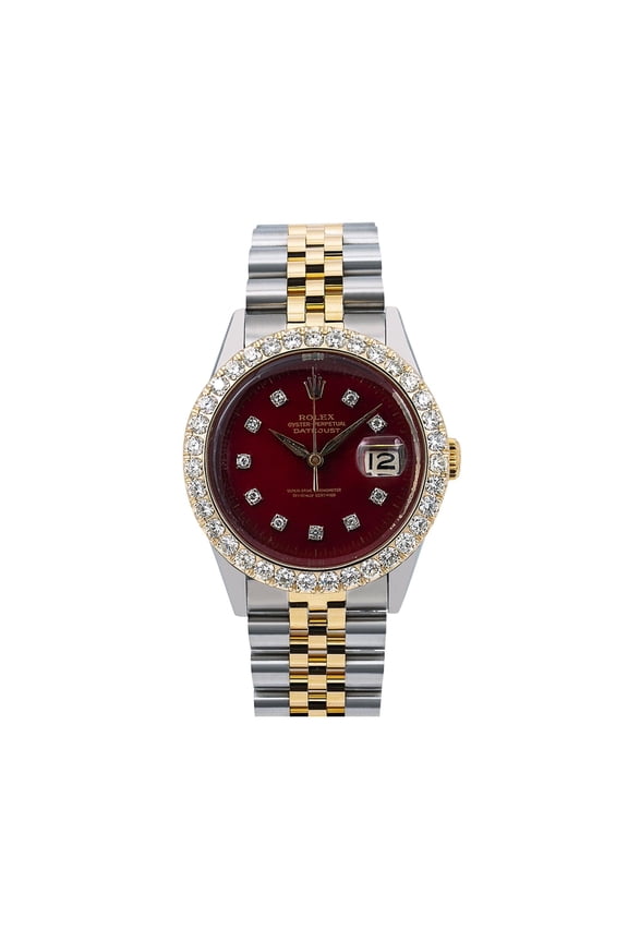 Pre-Owned Rolex Datejust Diamond Watch, 36mm, Red Diamond Dial With 2.25 CT Diamonds