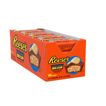 REESE S Big Cup Milk Chocolate Peanut Butter with Potato Chips Cups Candy  Gluten Free and Bulk  1.3 oz Packs (16 Count)