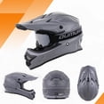 thumbnail image 2 of Casco de moto Oumurs ATV Dirt Bike para adulto, gris, talla M, con accesorios, 2 of 9