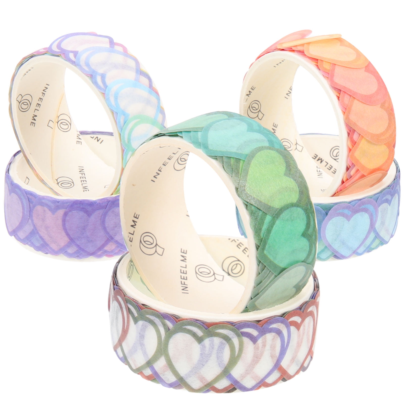 Masteelf 18 Rolls Decorative Washi Tape Set with Heart Patterns for Scrapbooking, Crafts, Journaling, Mixed Color Stickers