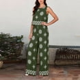 thumbnail image 5 of Zynoxe 2 Piece Sets for Women Going Out Comfy Crew Neck Sleeveless Crop Top Drawstring Waist Wide Leg Pants Suit Stylish Geometric Print Summer Sets Versatile Casual Beach Vacation Outfits 2XL, 5 of 7