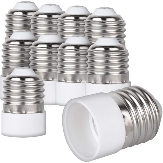 10x Convertidores de casquillo - 10x Convertidores de casquillo E27 a E14 - Convertidores de casquillo E14 para bombillas LED halógenas JM