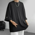 thumbnail image 4 of KyCheLot Plus Size Tops for Men Oversized Knit Ribbed Long Sleeve Pullover Crewneck Tee Shirts Loose T Shirt, 4 of 4