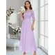 thumbnail image 5 of Vestido largo Wedtrend con estampado floral para dama de honor 2024 para mujer, color lavanda, 5 of 6