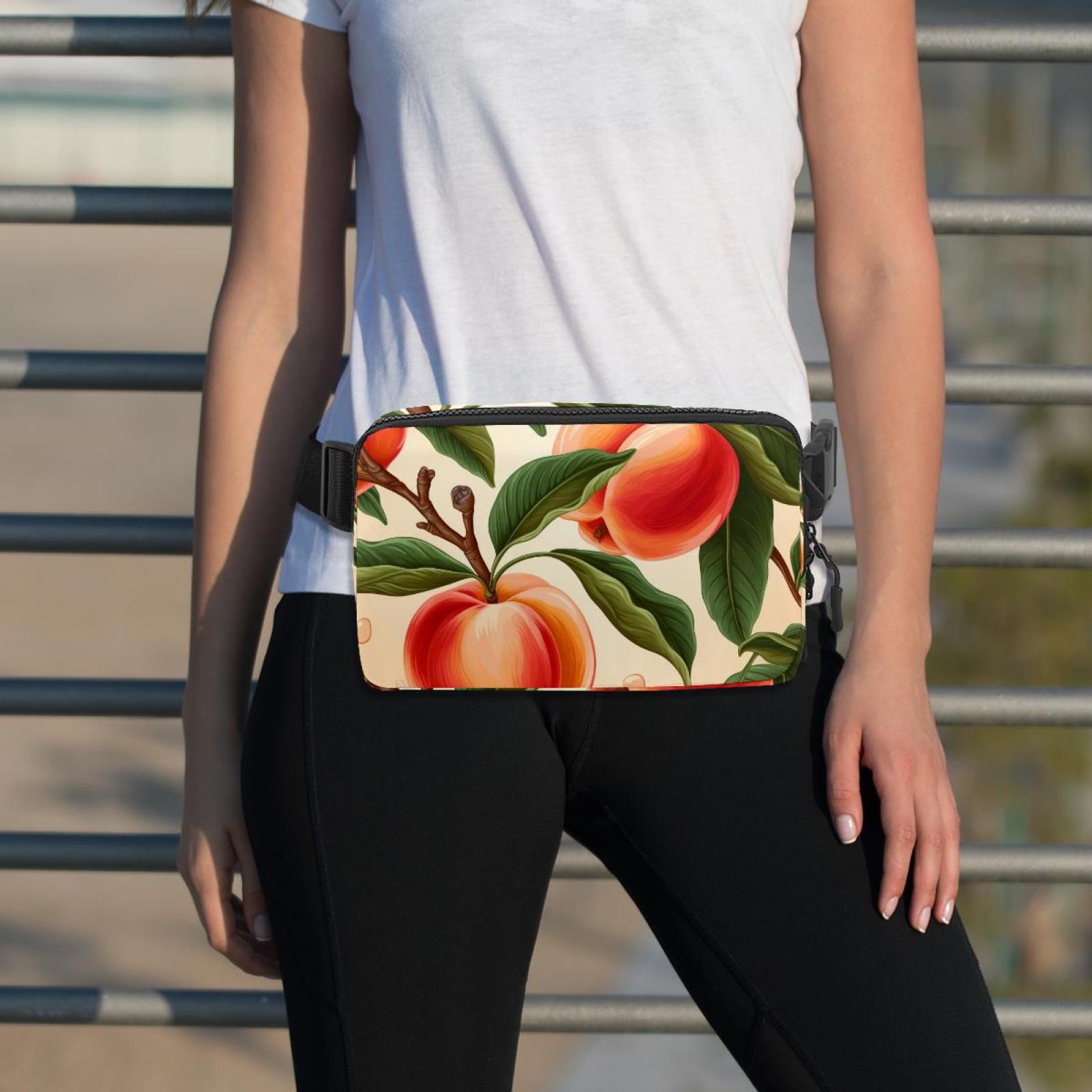 Peaches Lightweight Adjustable Crossbody Fanny Sling Bag with Extension Strap Unisex