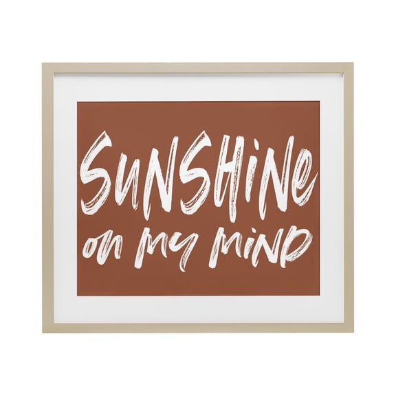 Stupell Industries Coastal Sunshine State Of Mind Brown Birch Framed Print Under Glass, 21 x 17, by Lettered and Lined