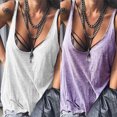 thumbnail image 3 of Womens Sexy Sleeveless for Tank Top Low Cut Neckline Solid Color Loose Casual Be, 3 of 19