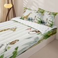 thumbnail image 3 of Erosebridal Watercolor Jungle Animal Zipper Twin Comforter Sets with Fitted Sheet and 2 Pillowcases,Giraffe Elephant Parrot Tropical Zipper Bedding Set For Girls,Reversible,4-Piece, 3 of 7