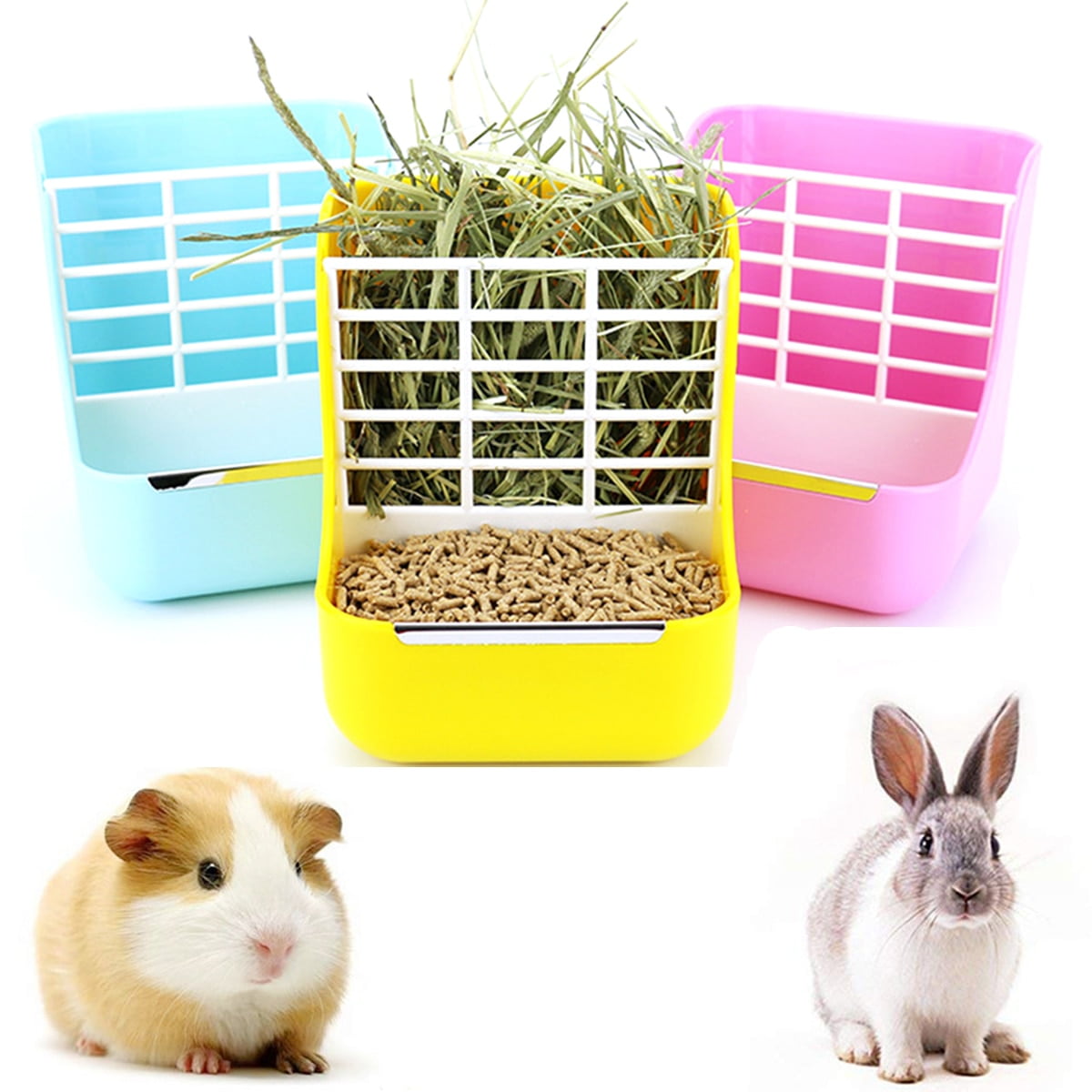 Durable Rabbit Guinea Pig Hamster Ferret Food Water Hay Bowl Cage Feeder 
