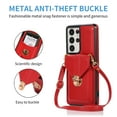 thumbnail image 4 of Nalacover for Samsung Galaxy S23 Ultra Wallet Case Crossbody, Phone Case with Card Holder Shoulder Strap, Elegant PU Leather Metal Buckle Purse Cover for Galaxy S23 Ultra Women Girls - Red, 4 of 7