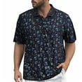 thumbnail image 2 of SHIXIAOO Chemise à Revers d'Été pour Homme pour Imprimé Rétro à Manches Courtes sous Sarrau Yoga à Manches Courtes Hommes, 2 of 8