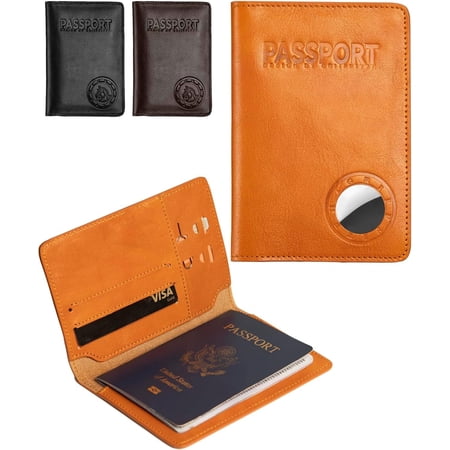 Passport Holder for Travel, Passport Holder with AirTag Slot, RFID Passport Cover for Airport Essentials, Travel Wallet, Travel Haves Gifts