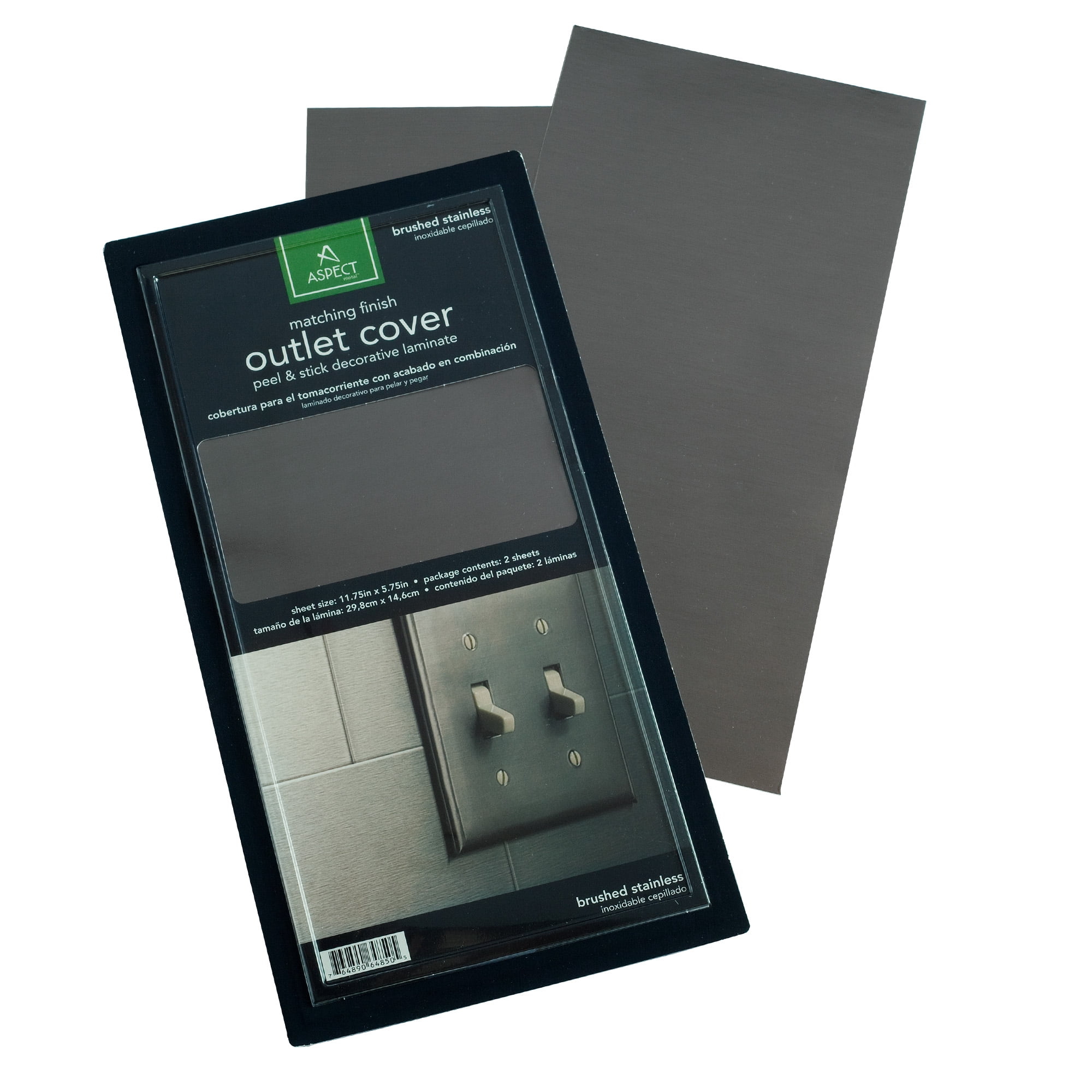 Aspect Peel and Stick Backsplash 12inx4in Subway Stainless Matted Metal Tile 15 Sq Ft Kit for Kitchen and Bathrooms