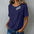 thumbnail image 4 of Womens Short Sleeve Tops Summer Tshirts Round Neck Casual Basic Tee Work 2026 Trendy Outfits with Decorative Buttons, 4 of 8