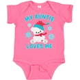 thumbnail image 3 of Inktastic Polar Bear My Auntie Loves Me in Santa Hat with Snowflakes Boys or Girls Baby Bodysuit, 3 of 5