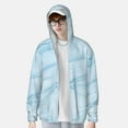 thumbnail image 4 of Easygdp Light Blue Marble Lightweight Long Sleeve Sun Shirt Sports long-Sleeved Sun Protective Clothing, Quick Drying Breathable - X-Large, 4 of 9