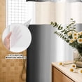 thumbnail image 3 of No Hook Shower Curtain, Black Ombre Shower Curtains for Bathroom with See Through Top Window, Black Grey White Gradient Modern Abstract Art Waterproof & Washable Bath Curtain Extra Long 72"x96", 3 of 9