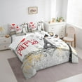 thumbnail image 2 of Erosebridal Romantic Paris Bedding Twin Size, Eiffel Tower Love Heart Bedding Accessories, Grey, Lightweight 7pcs, 2 of 5