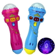 Learning Education Toys Hot Lighting Wireless Microphone Model Gift Music Karaoke 2017 Cute Mini Educational Science Kits Plastic