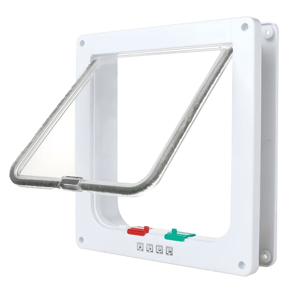 LAMIRO Cat Flap Door with 4 Way Lock, Magnetic Pet Door Kit, Weather-Resistant Cat Door (Outer Size 7.9 x 7.6")