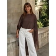 thumbnail image 3 of Argulvti Ponchos Transparents pour Femmes Décontractés Amples Col Bateau Irrégulier Hauts Bas, 3 of 8