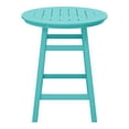 thumbnail image 3 of Costaelm Paradise Outdoor HDPE 35" Round Counter Height Patio Bar Table, Turquoise, 3 of 9