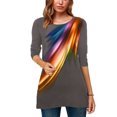 thumbnail image 3 of IKemiter Blouse Ample pour Femmes Manches Longues Col Rond Tunique Imprimée Décontractée, 3 of 8