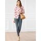 thumbnail image 3 of Camisa Floral Casual Vintage Allegra K Para Mujer Blanco M, 3 of 6