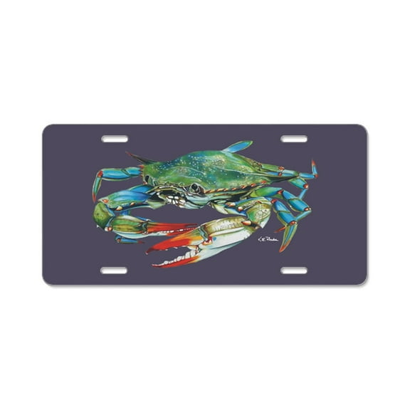 CafePress - Blue Crab Aluminum - Aluminum License Plate, Front License Plate, Vanity Tag