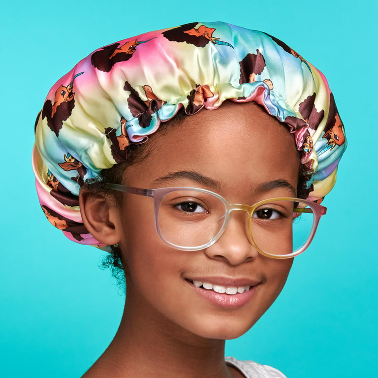 Afro Unicorn Reversible Satin Lined Sleeping Cap - Girls Printed Salon  Bonnet Style Hat for Kids + Tweens, Sleep Cap