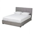 thumbnail image 2 of Baxton Studio Netti Light Grey Fabric Upholstered 2-Drawer King Size Platform Storage Bed, 2 of 7