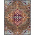 thumbnail image 2 of Hauteloom Tigris Collection Pasha Oriental Farmhouse Hallway, Entryway, Kitchen Runner Rug - Vintage Distressed - Boho Chic Medallion Pattern - Orange, Purple, Blue - 2'7" x 7'3", 2 of 6
