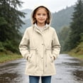 thumbnail image 6 of Edvintorg Girls Rain Jacket Long Sleeve Hooded Zip up Waterproof Rain Coat with Pocket Teens Clothes Size 5-16, 6 of 8